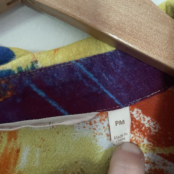 Soft Surroundings Painter's Palette Artsy Gauze Button Down Shirt MP Cinched - Picture 6 of 10